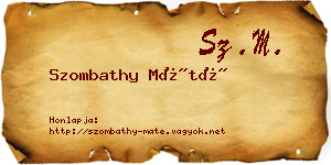 Szombathy Máté névjegykártya