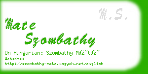 mate szombathy business card